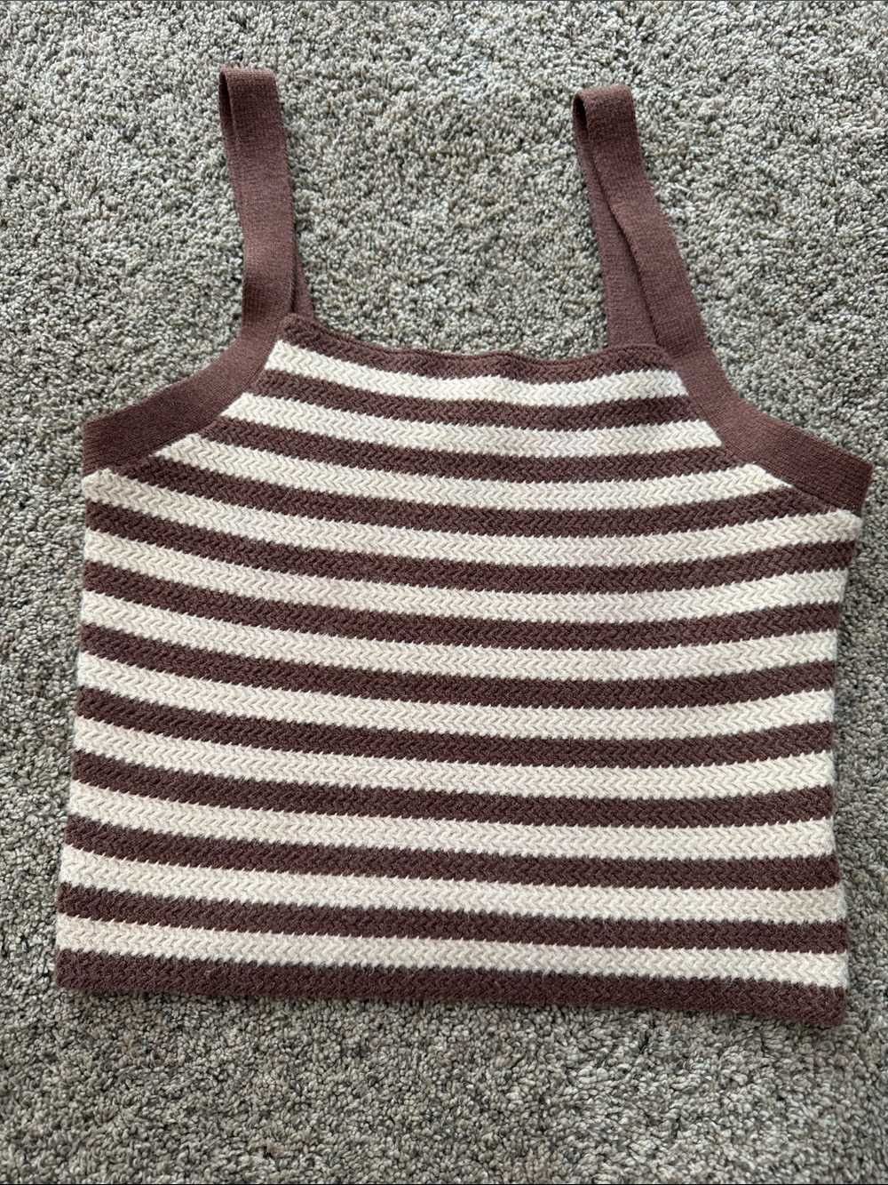 Gilli Brown and Cream Striped Knit Tank